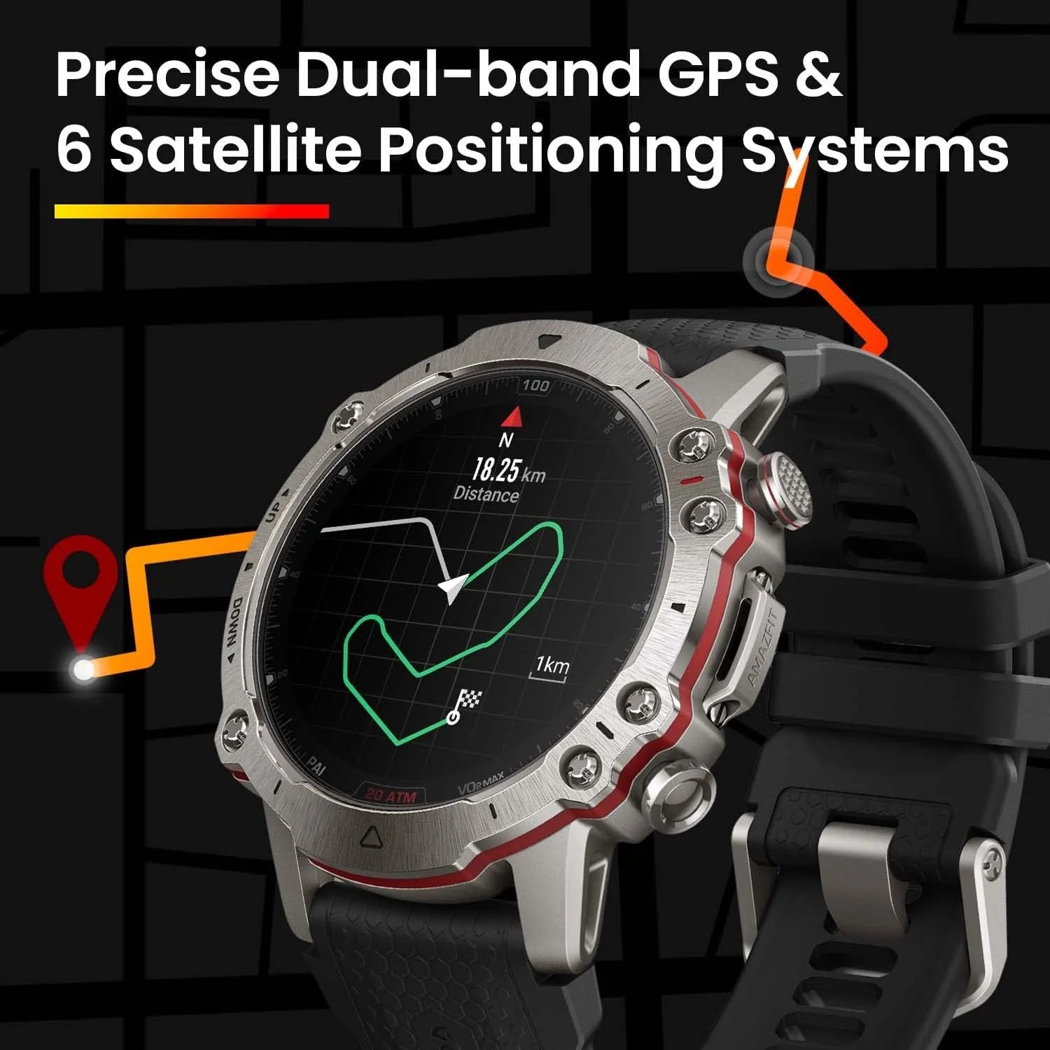 Amazfit Uniseks Falcon Granatowy Smartwatch, Czarny/Srebrny, 1.69