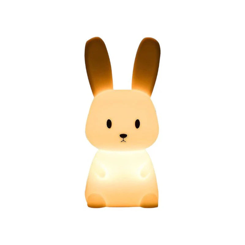 Rabbit-Shaped LED Night Light – USB, Tap Control, Multi-Color