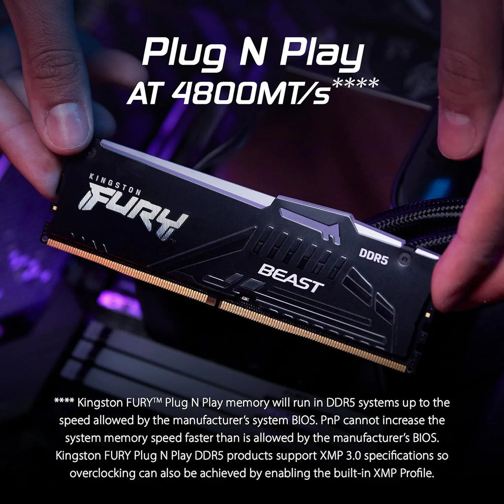 DDR5 64GB KIT 2x32GB PC 6000 Kingston FURY Beast RGB EX KF560C36BBEAK2-64