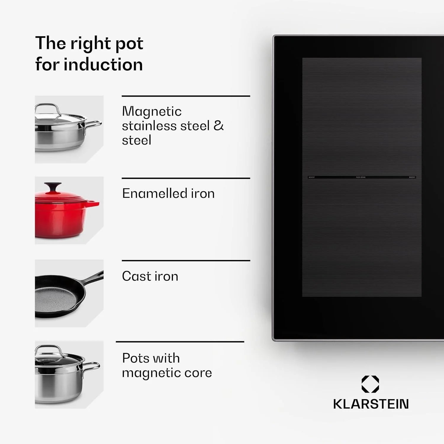 Klarstein Płyta indukcyjna, płyta kuchenna z ceramiki szklanej, 7000 W, płyta indukcyjna z 4 płytami, płyta indukcyjna do zabudowy z ekranem dotykowym i timerem, nowoczesne płyty grzewcze z