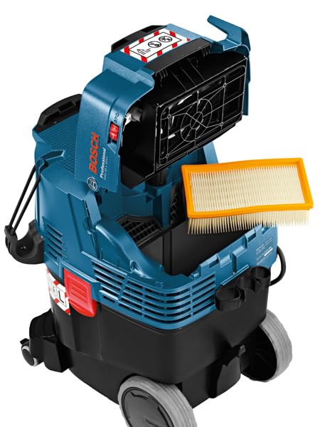 Bosch Professional: odkurzacz do pracy na mokro i sucho GAS 35 L SFC+ (1 200 W, 3 rury chromowane, wąż 3 m, zestaw dysz podłogowych, 1 filtr płaski fałdowany, worek na pył)