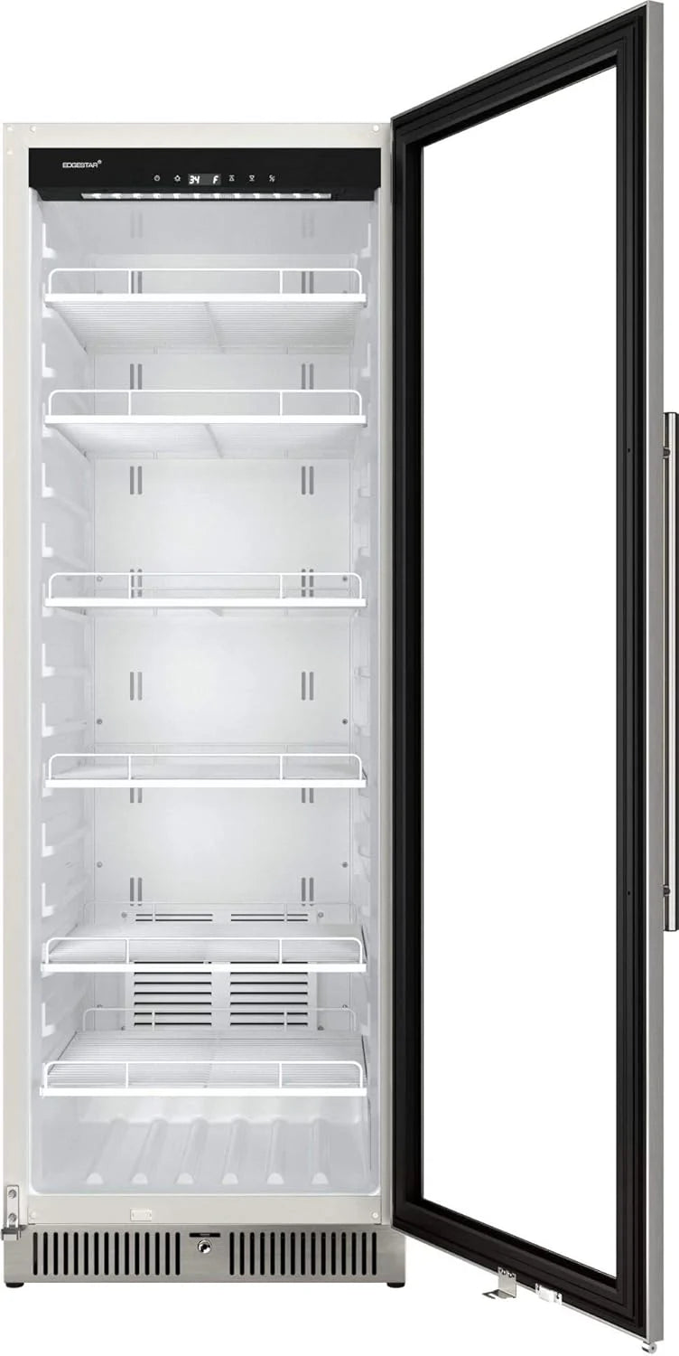 22 Wide 10.1 Cu. Ft. Commercial Beverage Merchandiser – Stainless Steel, Temp Alarm, Reversible Door