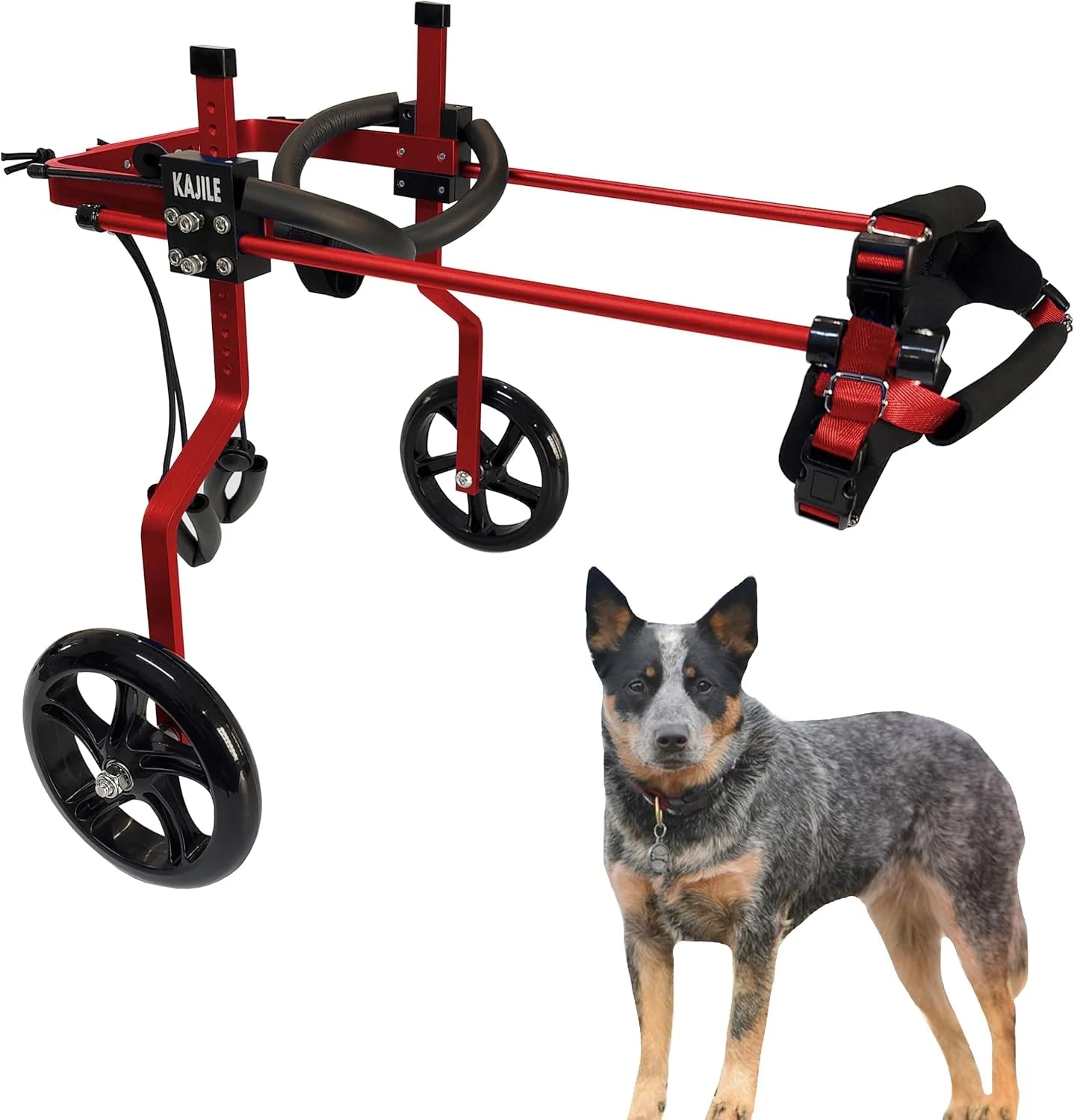 Regulowany Psa Wózek Inwalidzki,Wózek Zwierząt,Trening Rehabilitacyjny Psów Niepełnosprawnych Słabych Tylnych,Pasować Wysokości Zwierzęcia 55-70cm,Szerokość 24-32cm,Długość 35-45cm,XXL-2