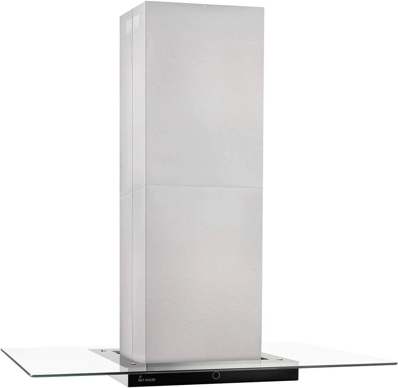 KKT KOLBE Okap kuchenny 90 cm, stal nierdzewna, czarne szkło, aplikacja Smart WiFi, funkcja automatycznego dopływu, obsługa SensorTouch, Delta-Insel-HC