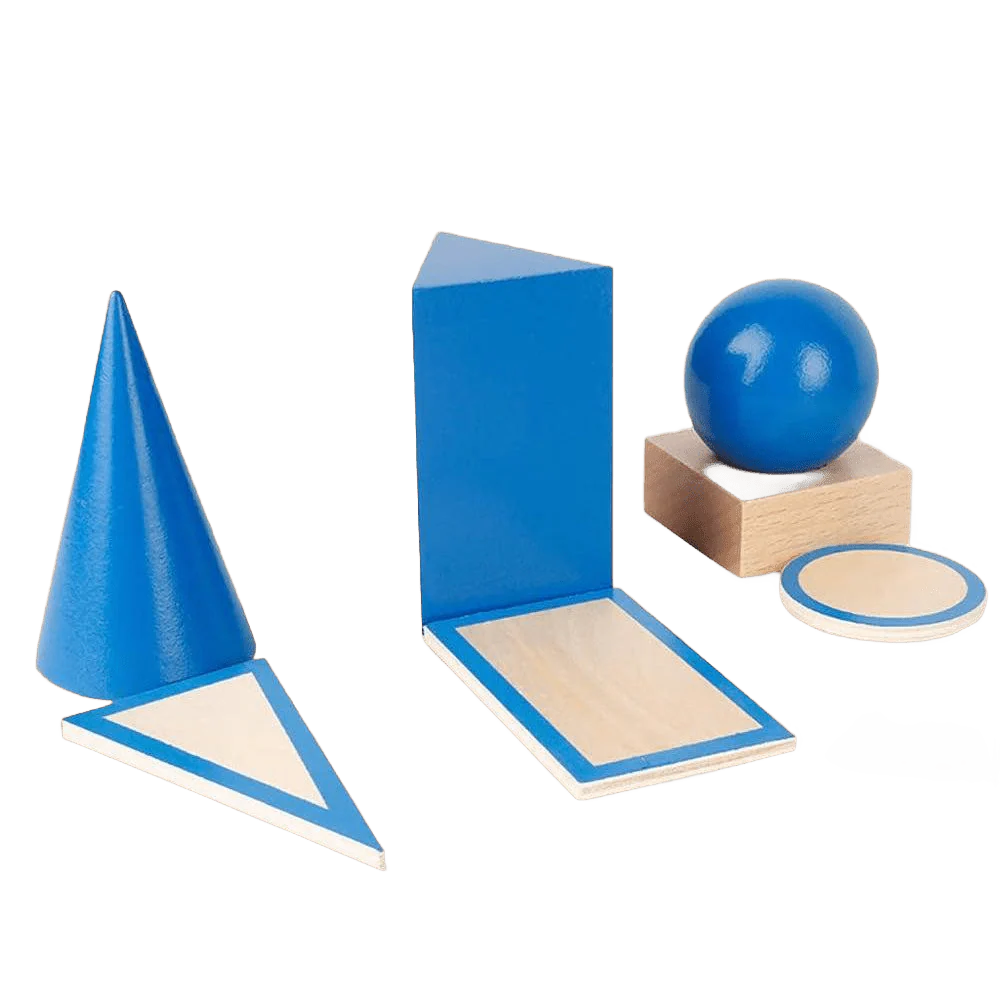 3D Geometric Solids – Durable Wooden Math Learning Set