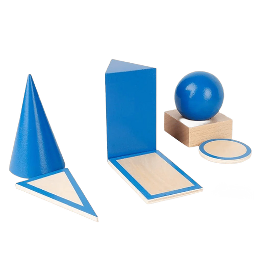 3D Geometric Solids – Durable Wooden Math Learning Set