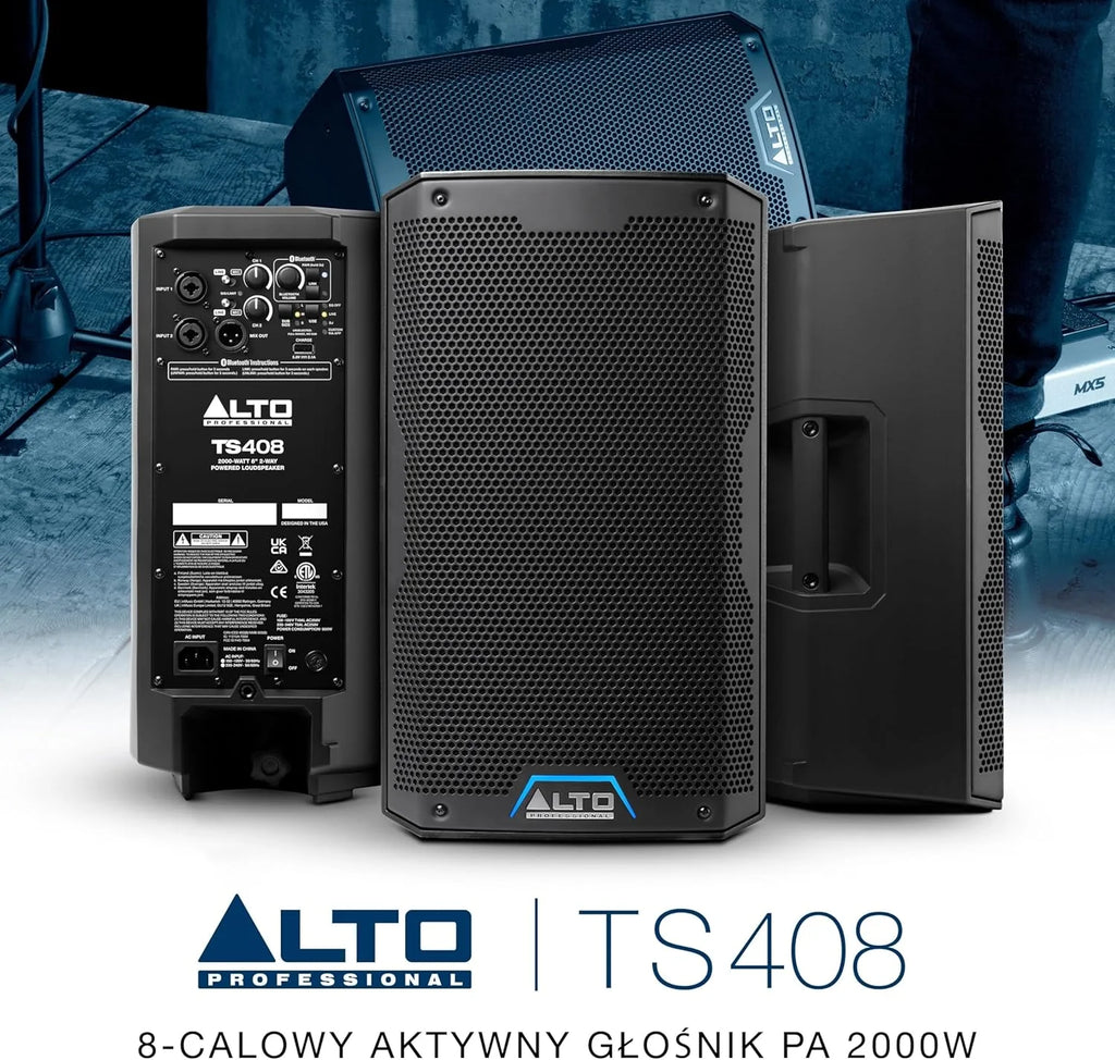 ALTO TS410 Aktywny Głośnik PA 2000W 10 z 3-Kanałowym Mikserem, Bluetooth, Bezprzewodowym Podłączaniem Głośników, DSP i Aplikacją