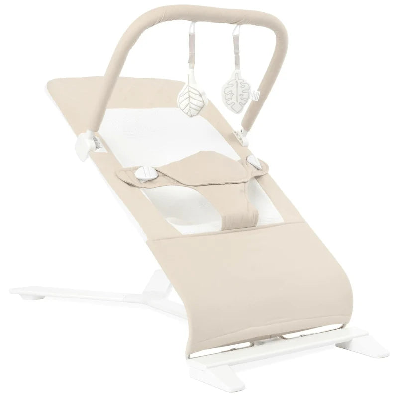 Portable Baby Bouncer with 3 Recline Positions, Mesh Inset, and Toys