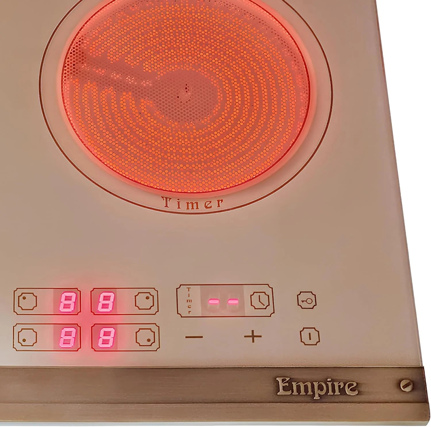 Kaiser Empire KCT 6185 ElfEm · niezależna elektryczna płyta kuchenna High-Light 60 cm · płyta ze szkła ceramicznego 4 palniki · styl retro · sterowanie dotykowe · strefa dwuokręgowa i do pieczenia