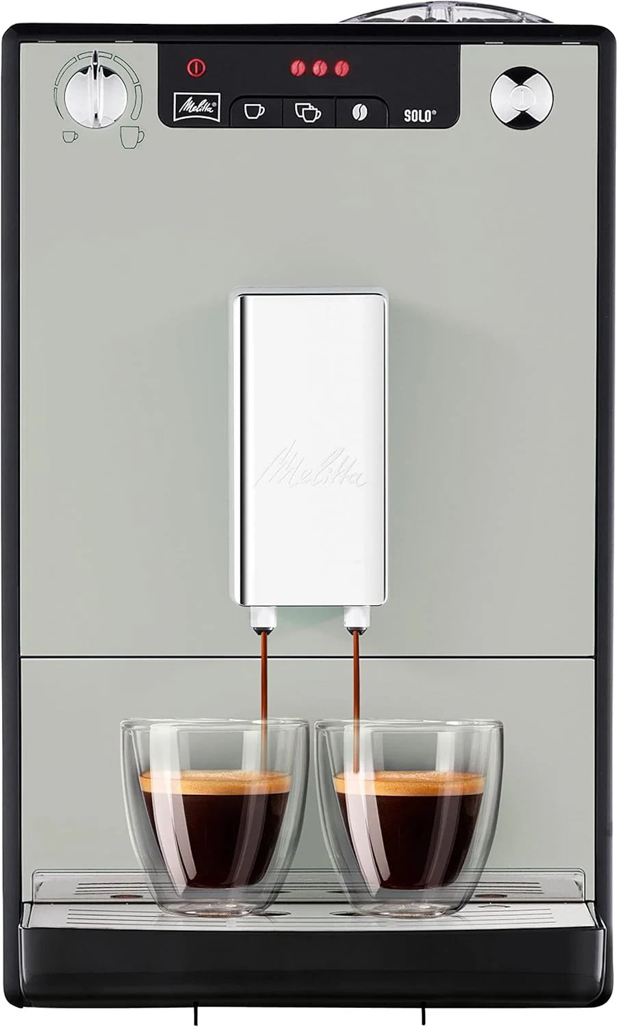 Melitta E 950-222 Caffeo Solo Automatyczny Ekspres do Kawy, 1400 W, 1,2 Litra, Czarny/Srebrny