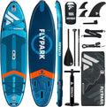 Flypark 10'8/11'x35'' wędkarstwo i rodzinne stabilne nadmuchiwane deski wiosłowe, bardzo szerokie nadmuchiwane deski SUP, łożysko 195 kg, deska do wiosłowania stojącego, uchwyt na aparat, pasek na