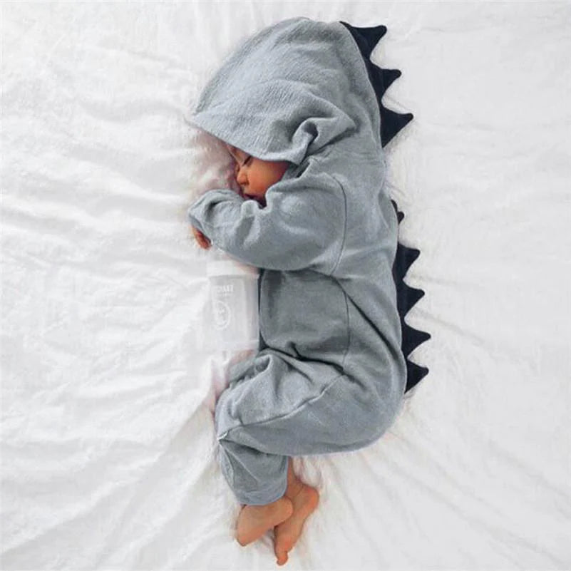 Baby Dinosaur Onesie with 3D Spikes, Cotton Blend Outfit Four Colors