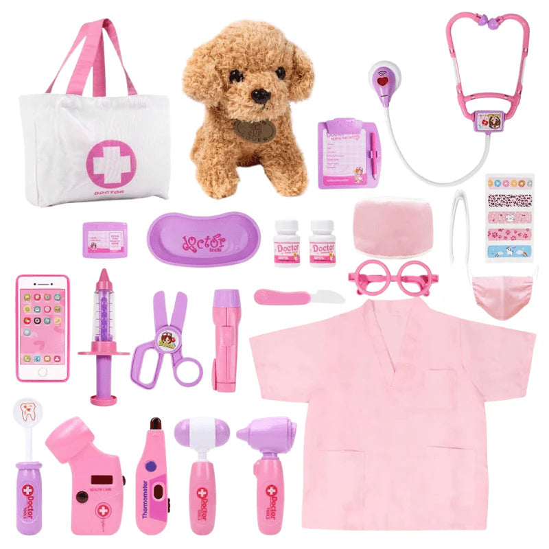 Doctor Kit for Kids, Pretend Play Set with Light Stethoscope, Bag/Case