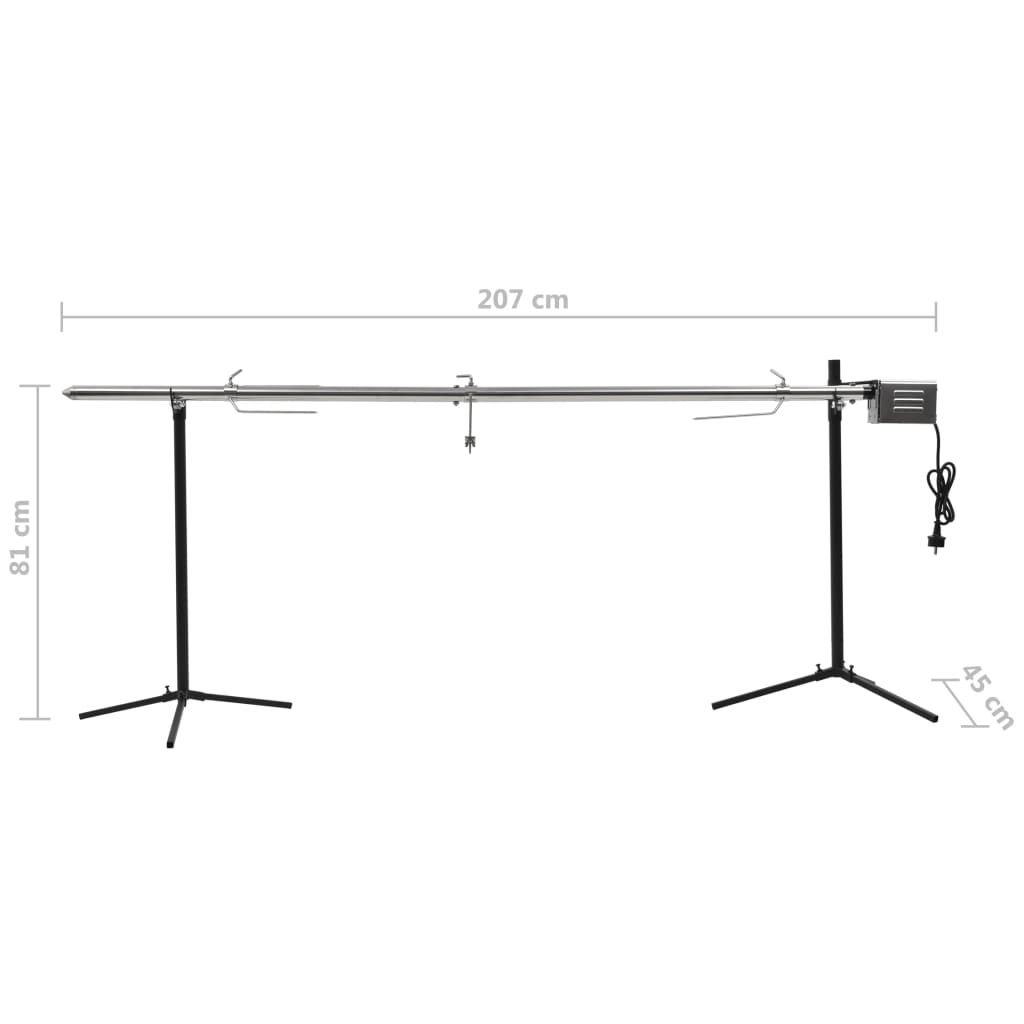 Automatyczny grill z silnikiem ze stali nierdzewnej 207x45x81 cm Vidaxl