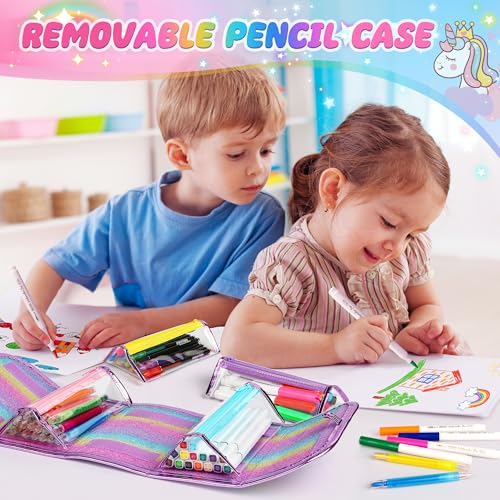 Unicorn Art Kit with Scented Pens, Pencil Case & 48 Drawing Tools