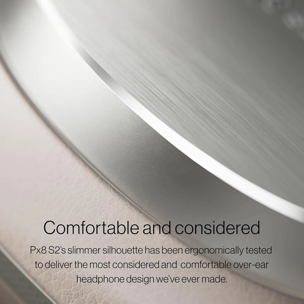 Bowers & Wilkins Px8 S2 bezprzewodowe słuchawki z redukcją szumów z Bluetooth Audio, funkcja szybkiego ładowania, 30 godzin odtwarzania w wysokiej rozdzielczości i mikrofonem - onyks czarny