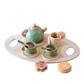 Wooden Kitchen and Tea Playset with Realistic Accessories
