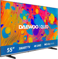 Daewoo 55DM55QV QLED Smart TV 55 cali 4K Ultra HD HDR, telewizor z Dolby Vision i Dolby Atmos, kompatybilny z Alexa, bezramowa konstrukcja, podstawa boczna