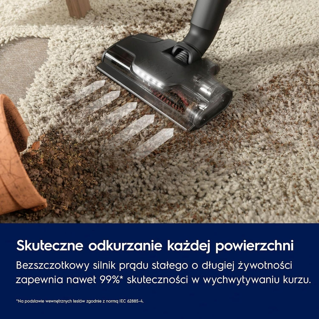 Electrolux Odkurzacz Bezprzewodowy Ultimate 800 EP82AB25UG, Dysza wielopowierzchniowa PowerPro, Ergonomiczna konstrukcja i tryb automatyczny na powierzchni, Czas pracy 90 minut, Miejska Szarość