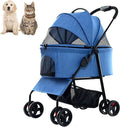 Wózek dla zwierząt Premium Pet Stroller Cat Dog Wózki dla średnich psów, 3 w 1 składany wózek dla kota (czerwony)