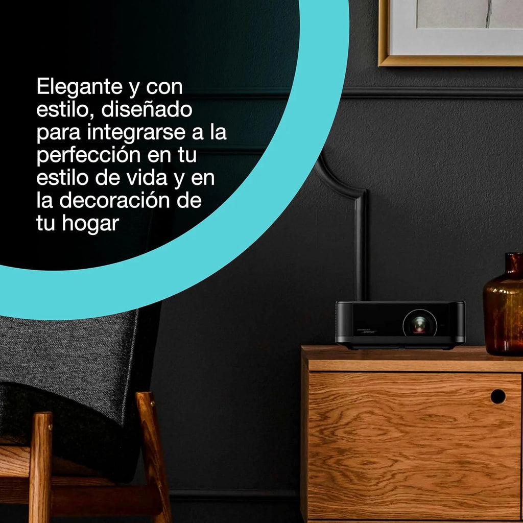 Epson Lifestudio Pop EF-62B czarny metaliczny przenośny inteligentny projektor, Sound by Bose, Google TV, 4K Pro-UHD, do użytku wewnątrz/na zewnątrz, 5 lat