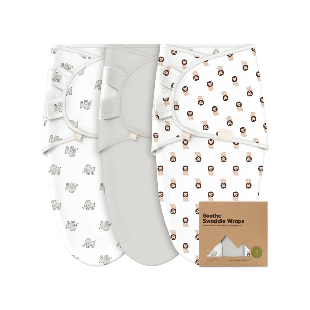3 Pack Organic Cotton Baby Swaddle Sack with Hook-and-Loop Closure