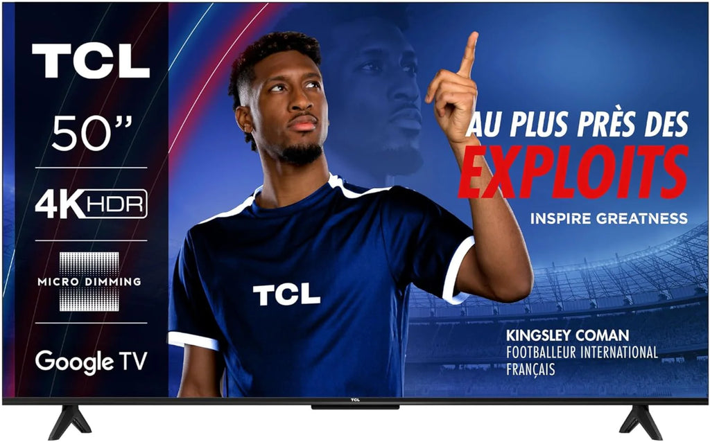 TCL Bezpośredni telewizor LED 50V6C 50 4K HDR Smart TV z Google TV (Dolby Audio, Motion Clarity, kompatybilny z Google Assistant & Alexa)