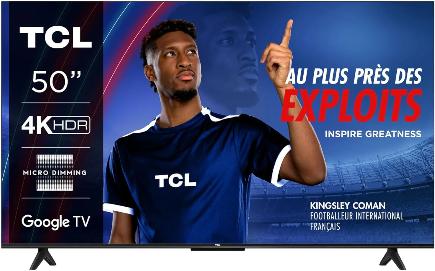 TCL Bezpośredni telewizor LED 50V6C 50 4K HDR Smart TV z Google TV (Dolby Audio, Motion Clarity, kompatybilny z Google Assistant & Alexa)
