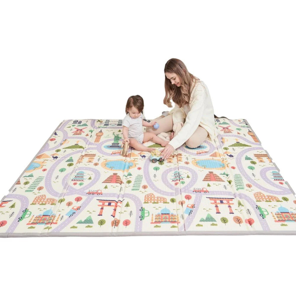 Foldable Thick Baby Play Mat Sensory Foam Floor Mat for Kids 59x71in