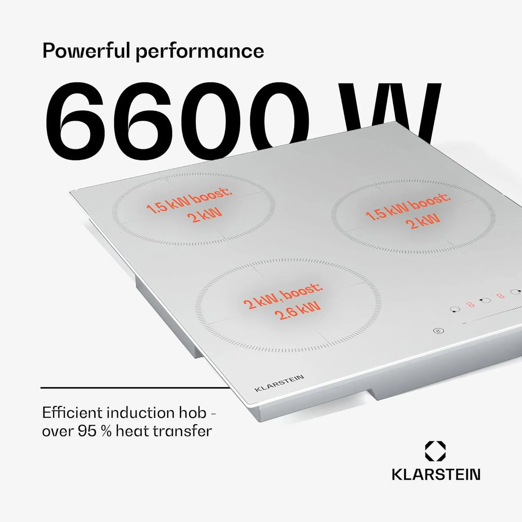 Klarstein Płyta indukcyjna, płyta kuchenna z ceramiki szklanej, 7000 W, płyta indukcyjna z 4 płytami, płyta indukcyjna do zabudowy z ekranem dotykowym i timerem, nowoczesne płyty grzewcze z