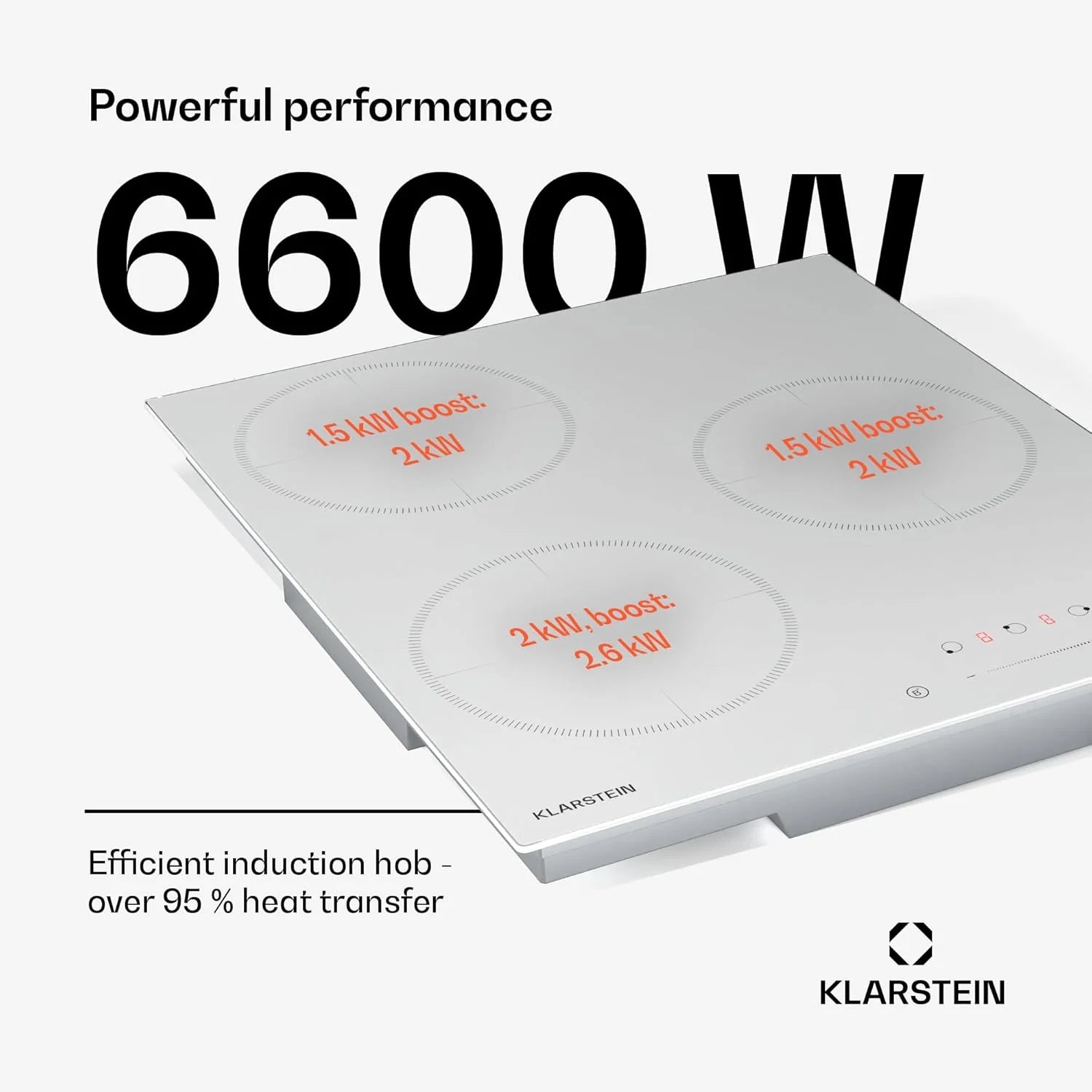 Klarstein Płyta indukcyjna, płyta kuchenna z ceramiki szklanej, 7000 W, płyta indukcyjna z 4 płytami, płyta indukcyjna do zabudowy z ekranem dotykowym i timerem, nowoczesne płyty grzewcze z