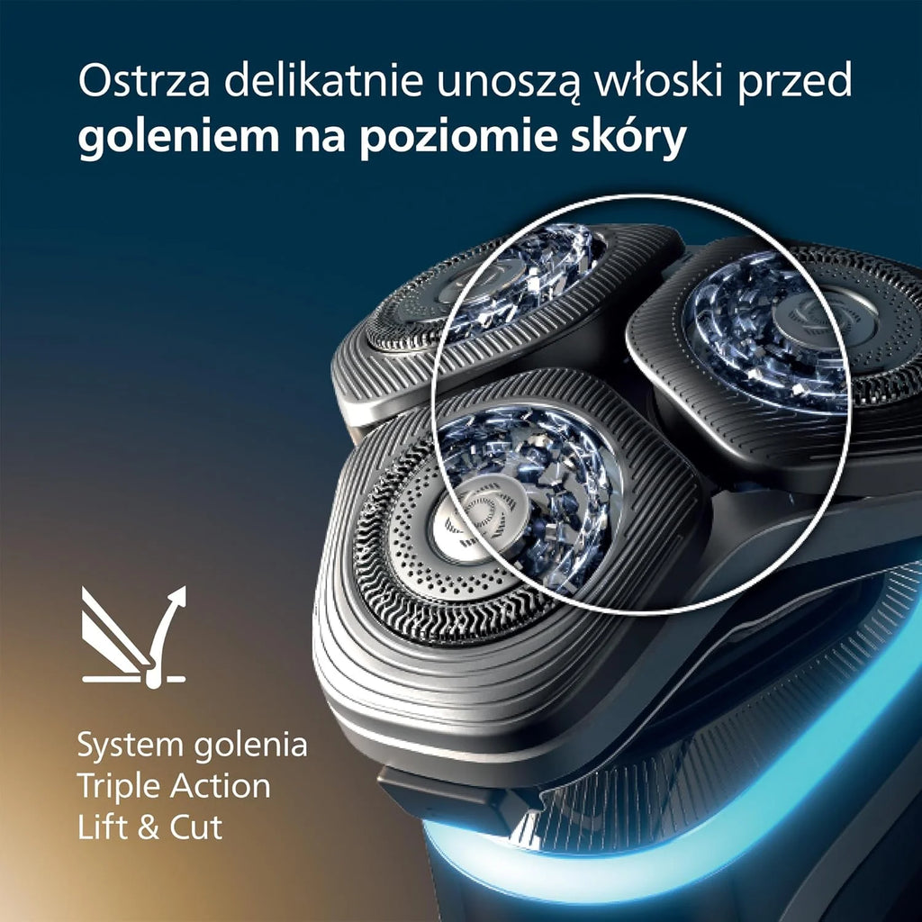 Philips Shaver i9000 Prestige, golarka elektryczna do golenia na sucho i mokro z technologią Skin IQ, System Triple Lift & Cut, podwójne ostrza SteelPrecision 360º, Model XP9205/30