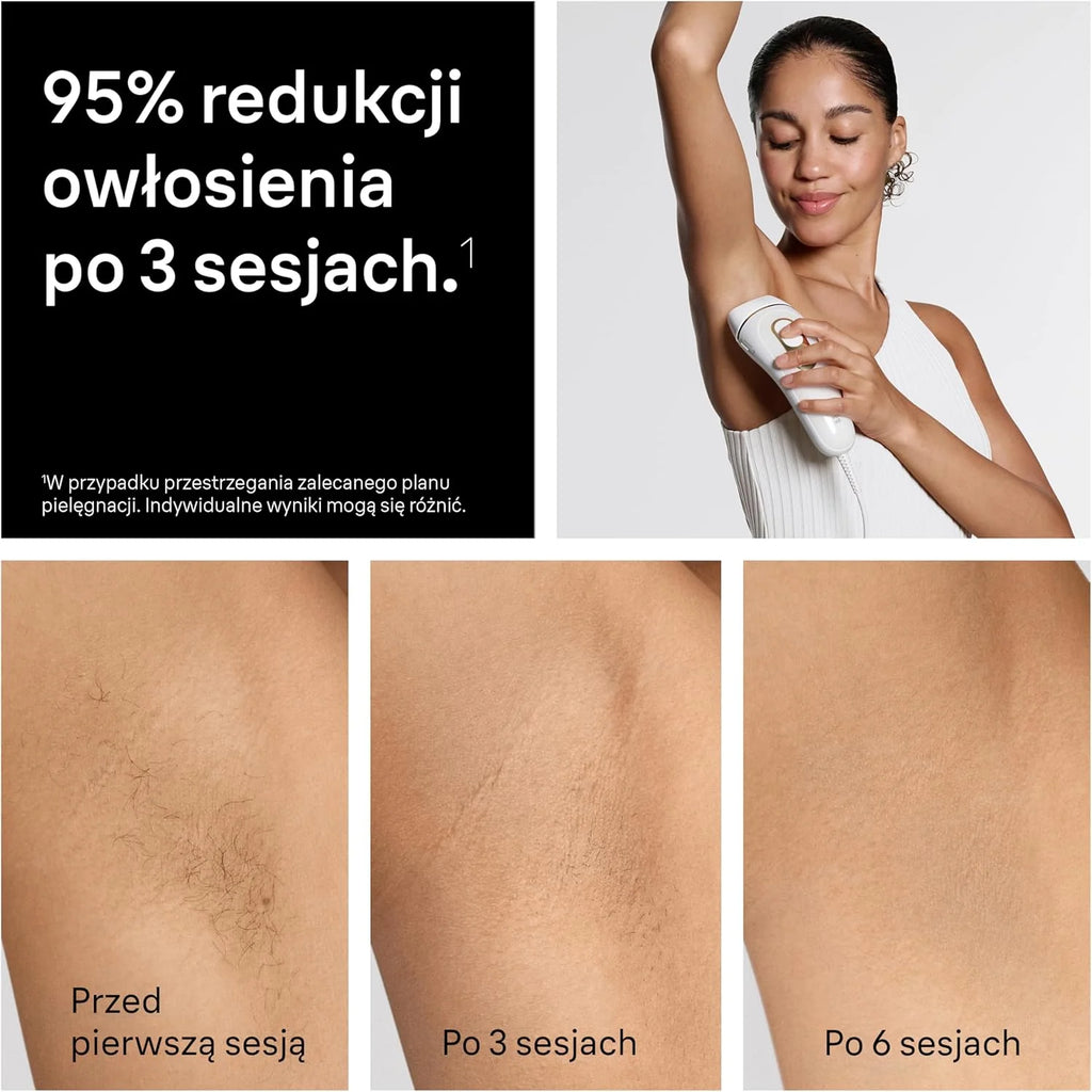 Braun IPL Smart Silk·expert Pro 5, Laserowe Usuwanie Owłosienia w Domu, Trwała Depilacja, Z Saszetką, 2 Nasadkami, PL5210