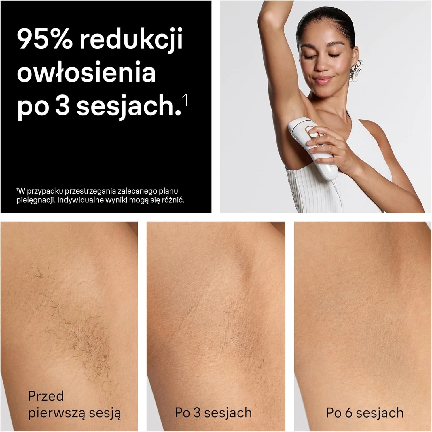 Braun IPL Smart Silk·expert Pro 5, Laserowe Usuwanie Owłosienia w Domu, Trwała Depilacja, Z Saszetką, 2 Nasadkami, PL5210
