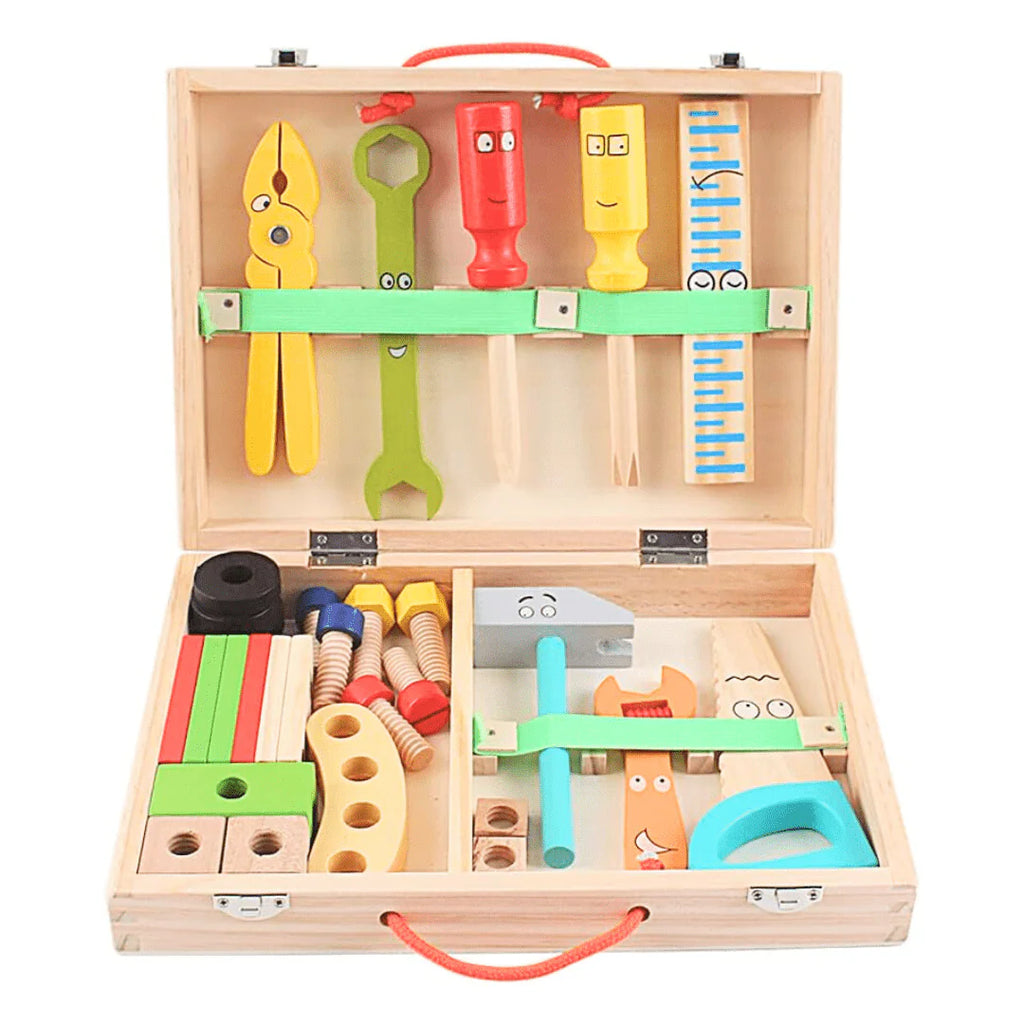 Wooden Tool Box - 37-Piece Construction Toy for Kids Ages 3–7