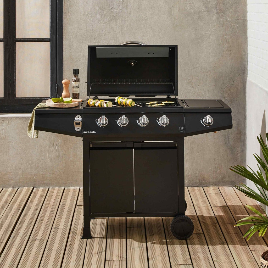 Grill gazowy Treville 4 Black - 4 palniki + 1 płyta grzewcza