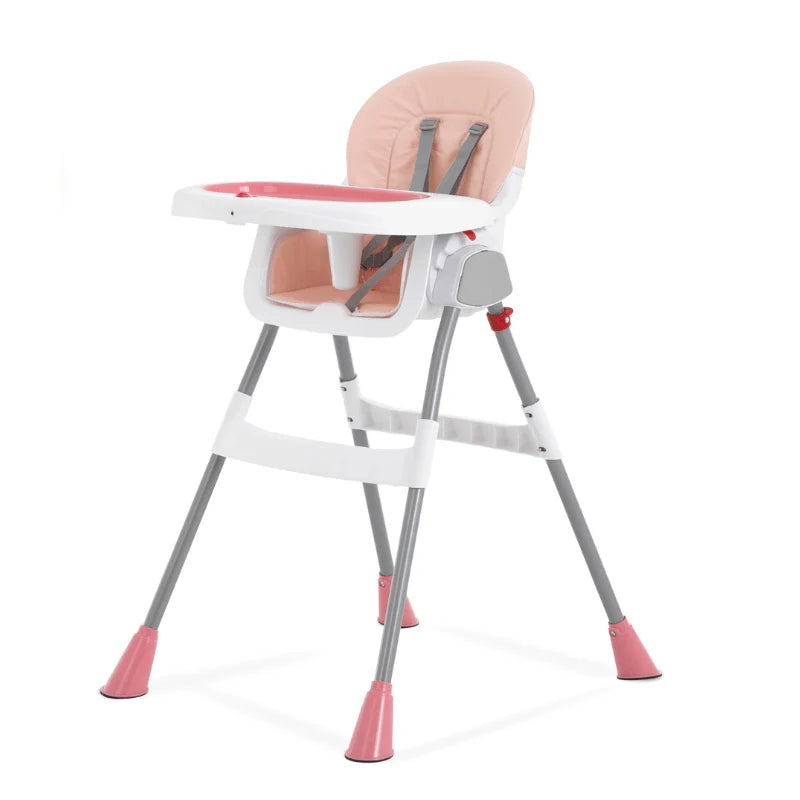2-in-1 Folding High Chair to Booster with 3 Reclines, 5-Point Harness
