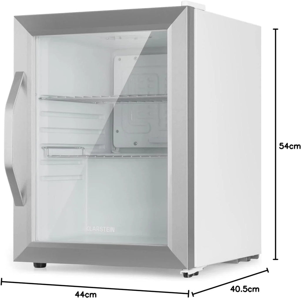 Klarstein Beersafe Quartz White lodówka na piwo, lodówka na napoje ze szklanymi drzwiczkami, lodówka, lodówka na butelki o pojemności 80 litrów