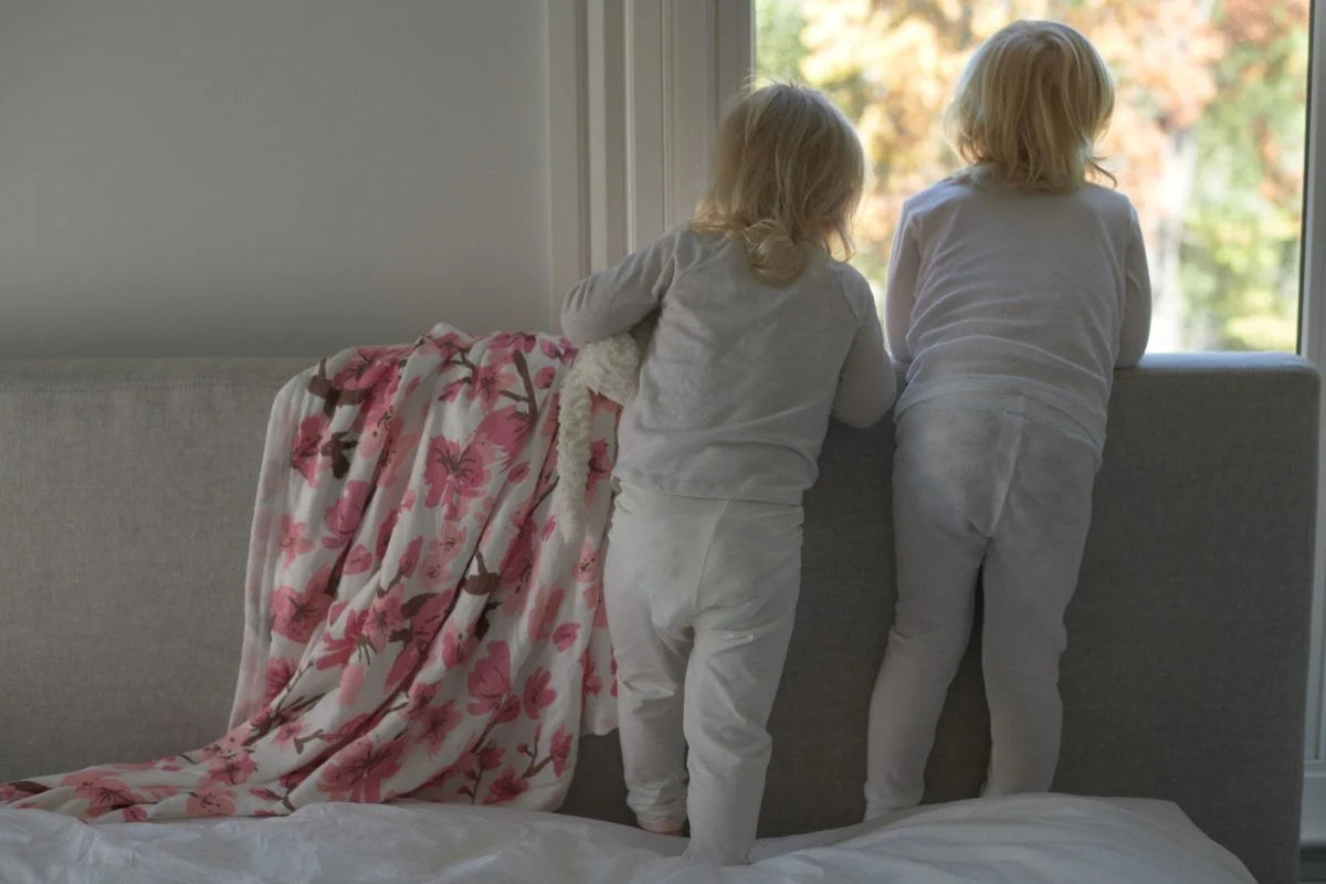 Cherry Blossom Bamboo Muslin Blanket