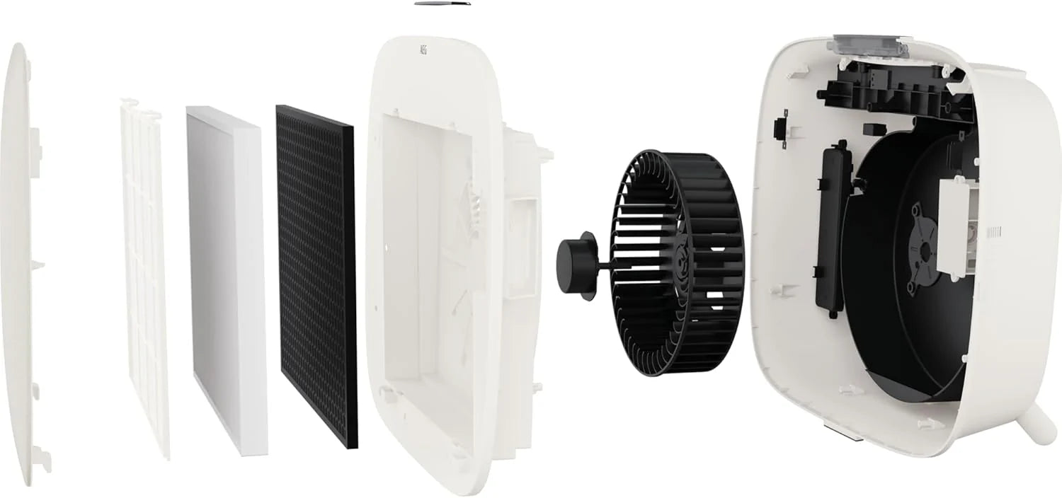 AEG APU72771DG oczyszczacz powietrza, filtr HEPA, eliminuje 99,5% bakterii, pojemność do 70 m2, 3 prędkości, dotykowy, sterowanie głosem, Wi-Fi, czujnik wilgotności/temperatury, filtrowanie 4 etapów,