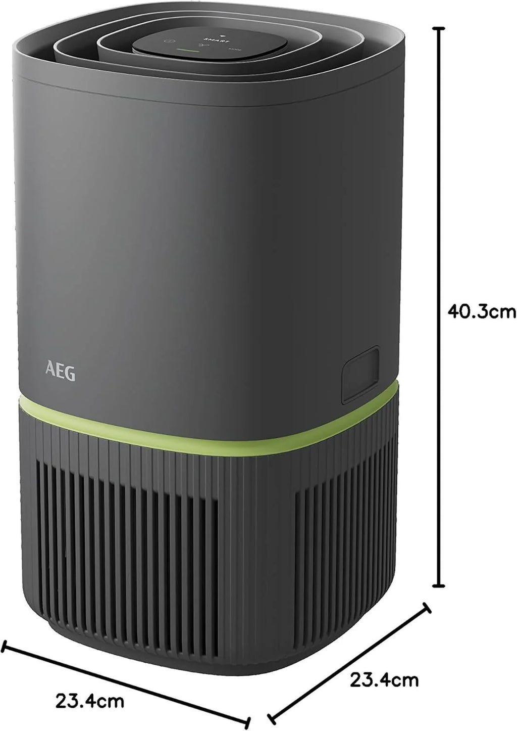 AEG APU72771DG oczyszczacz powietrza, filtr HEPA, eliminuje 99,5% bakterii, pojemność do 70 m2, 3 prędkości, dotykowy, sterowanie głosem, Wi-Fi, czujnik wilgotności/temperatury, filtrowanie 4 etapów,