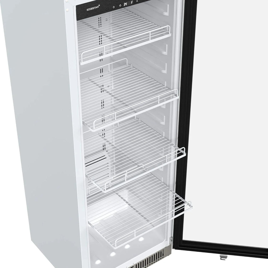22 Wide 10.1 Cu. Ft. Commercial Beverage Merchandiser – Stainless Steel, Temp Alarm, Reversible Door