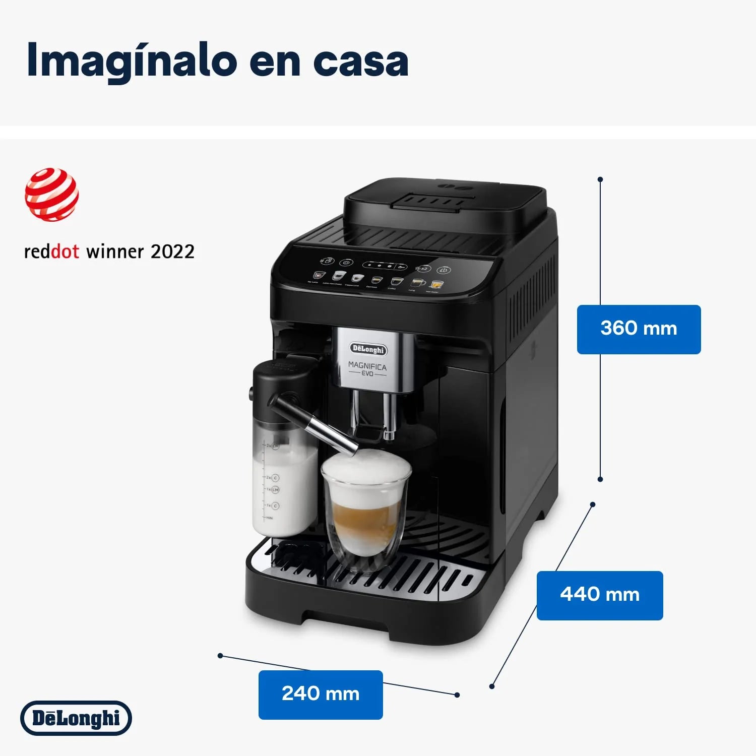 De'Longhi Magnifica Evo Ecam Ekspres do Kawy, Srebrny, 1450 WW 230 VV