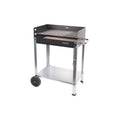Grill węglowy Cofan z kółkami | Regulowany grill | Z cegłą ogniotrwałą i uchwytem bocznym | Łatwy transport | Duża powierzchnia do grillowania | Wymiary: 56,7 x 36 x 83 cm