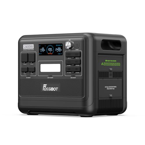 FOSSiBOT-Polska Przenośna Stacja Zasilania 2048 Wh LiFePO4, 3 wyjścia AC 2400 W, Magazyn Energii APPvay（Зарядна станція, 2048 Вт*год, 2400 Вт, аварійне живлення）