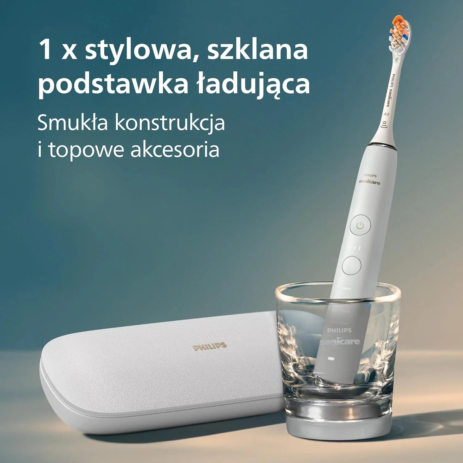Elektryczna szczoteczka Philips Sonicare DiamondClean Smart 9400, soniczna szczoteczka do zębów z aplikacją, czujnik nacisku, 4 tryby szczotkowania i 3 poziomy intensywności, kolor czarny, HX9918/89