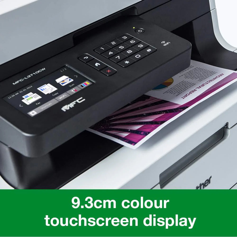 Brother MFC-L3710CW - Wielofunkcyjna drukarka laserowa 4 w 1 - kolorowa - cicha 45db - Pamięć 512MB - Airprint - WiFi