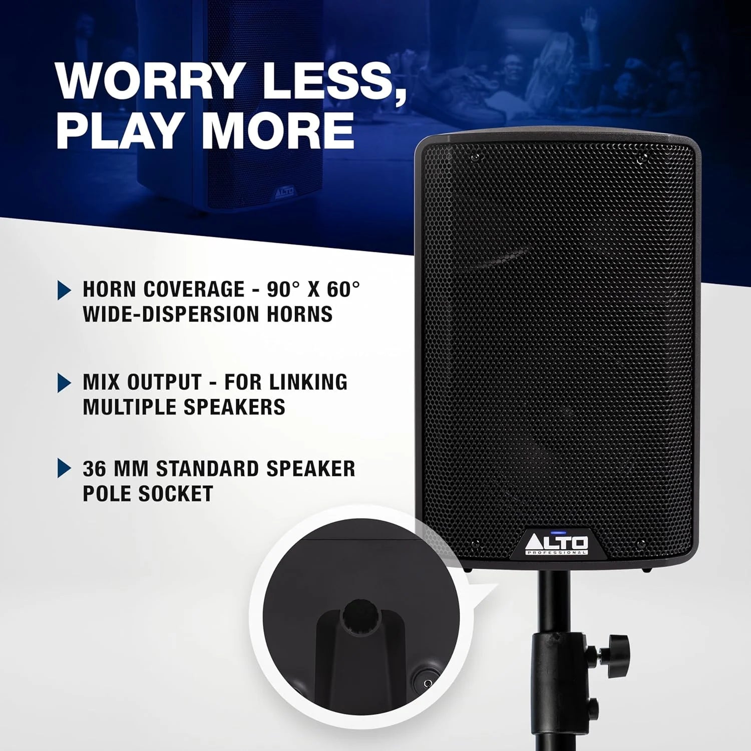 ALTO TS410 Aktywny Głośnik PA 2000W 10 z 3-Kanałowym Mikserem, Bluetooth, Bezprzewodowym Podłączaniem Głośników, DSP i Aplikacją