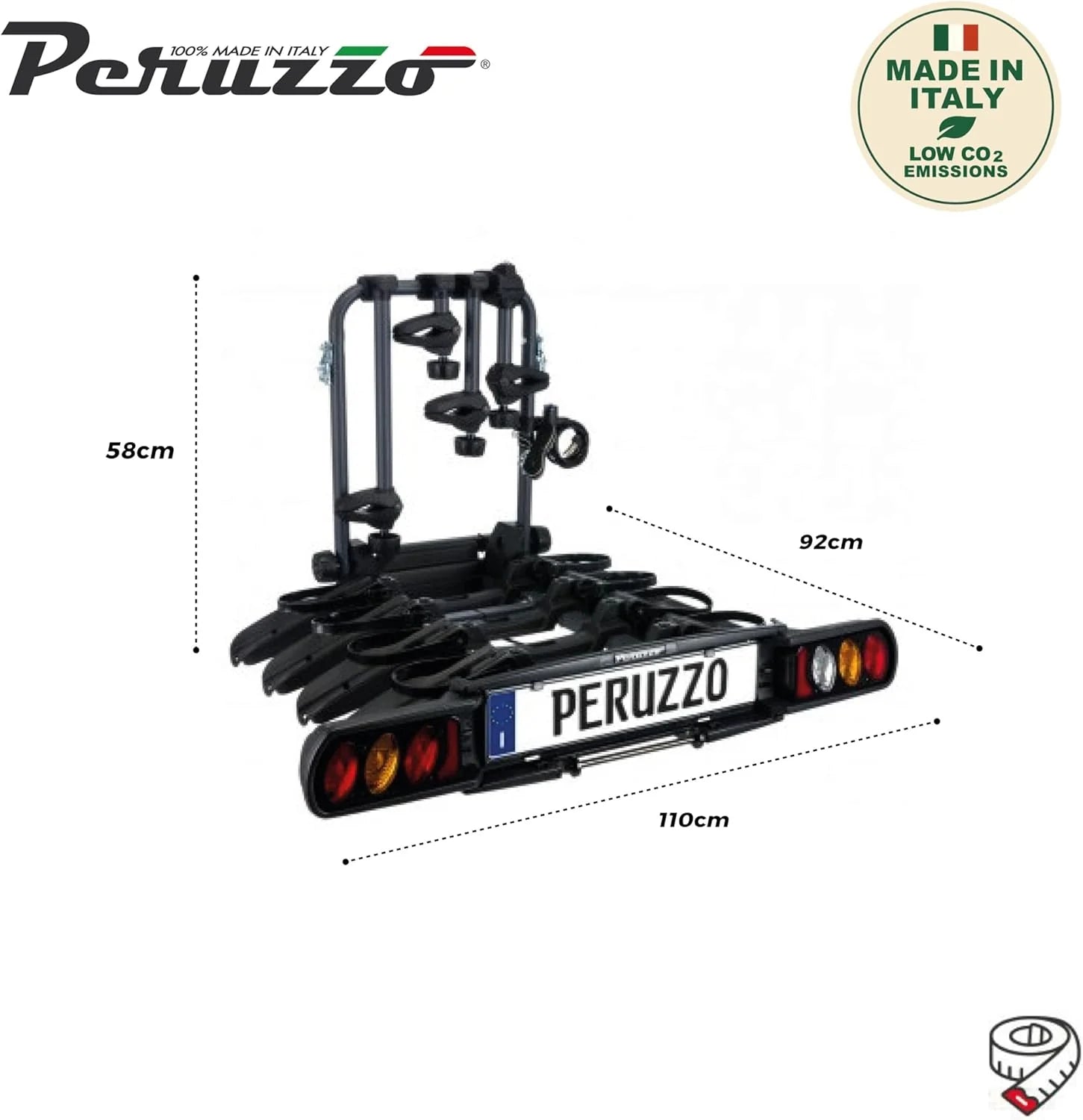 Peruzzo Unisex – dla dorosłych Pure Instinct bagażnik na sprzęgło, czarny, jeden rozmiar