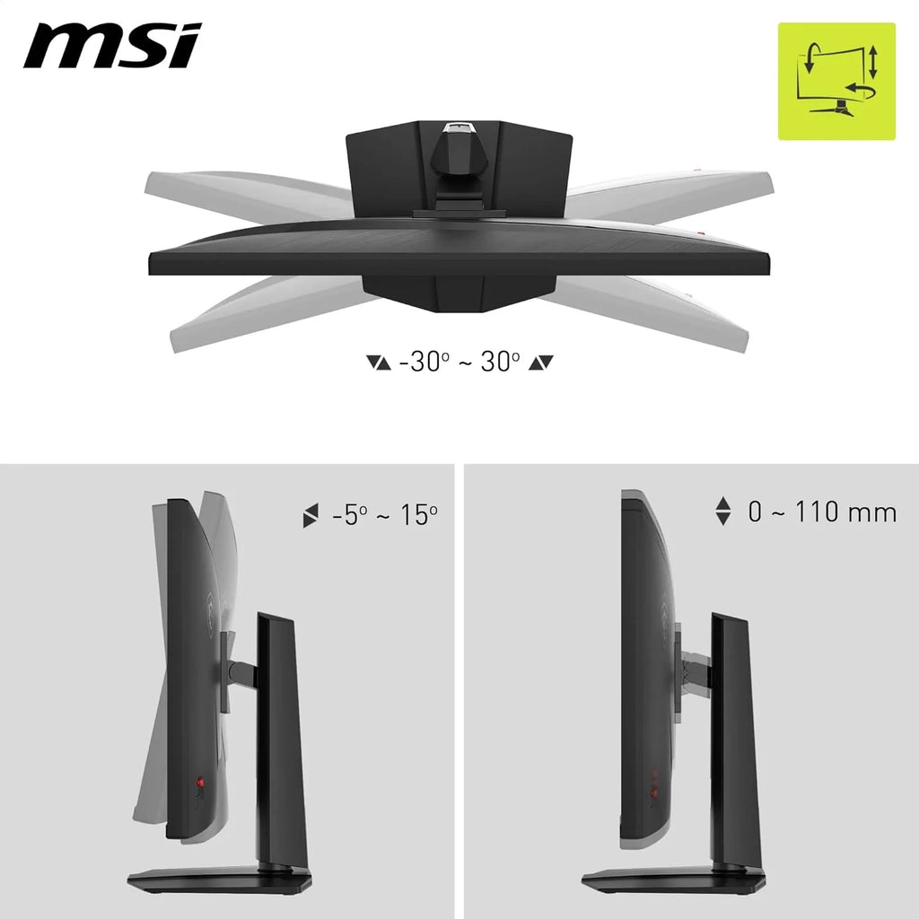 MSI MAG 322URDF E16 Monitor do gier 32 4K UHD 3840 x 2160 Rapid IPS 0,5 ms DisplayHDR 400 Ochrona oczu AI Vision Dual Mode HDMI 2.1 DP 1.4a Regulowany kąt nachylenia/wysokość - czarny